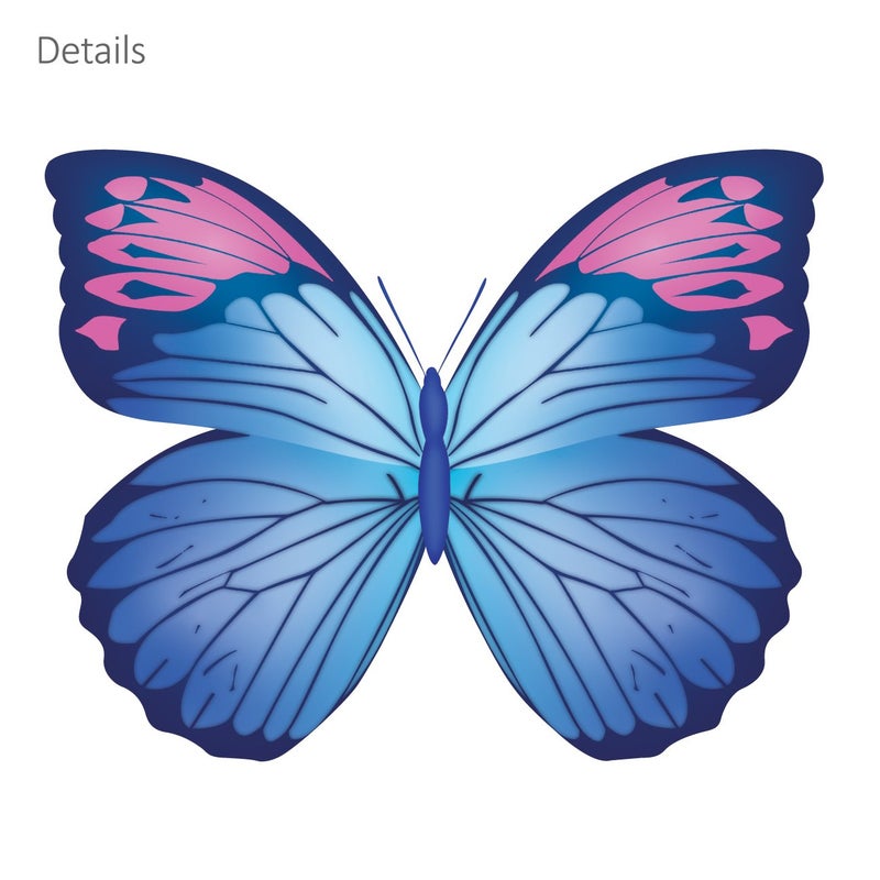 DECOWALL DS9-1302 30 Vibrant Butterflies Kids Wall Stickers Wall Decals Peel and Stick Removable Wall Stickers for Kids Nursery Bedroom Living Room d?cor - Image 4